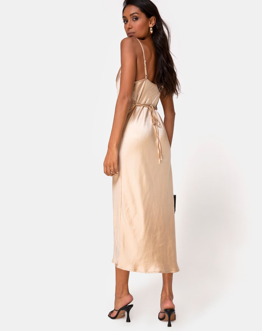 Robe Palasha en satin doré