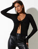 Image de Palsa Cardi en maille rayée noir