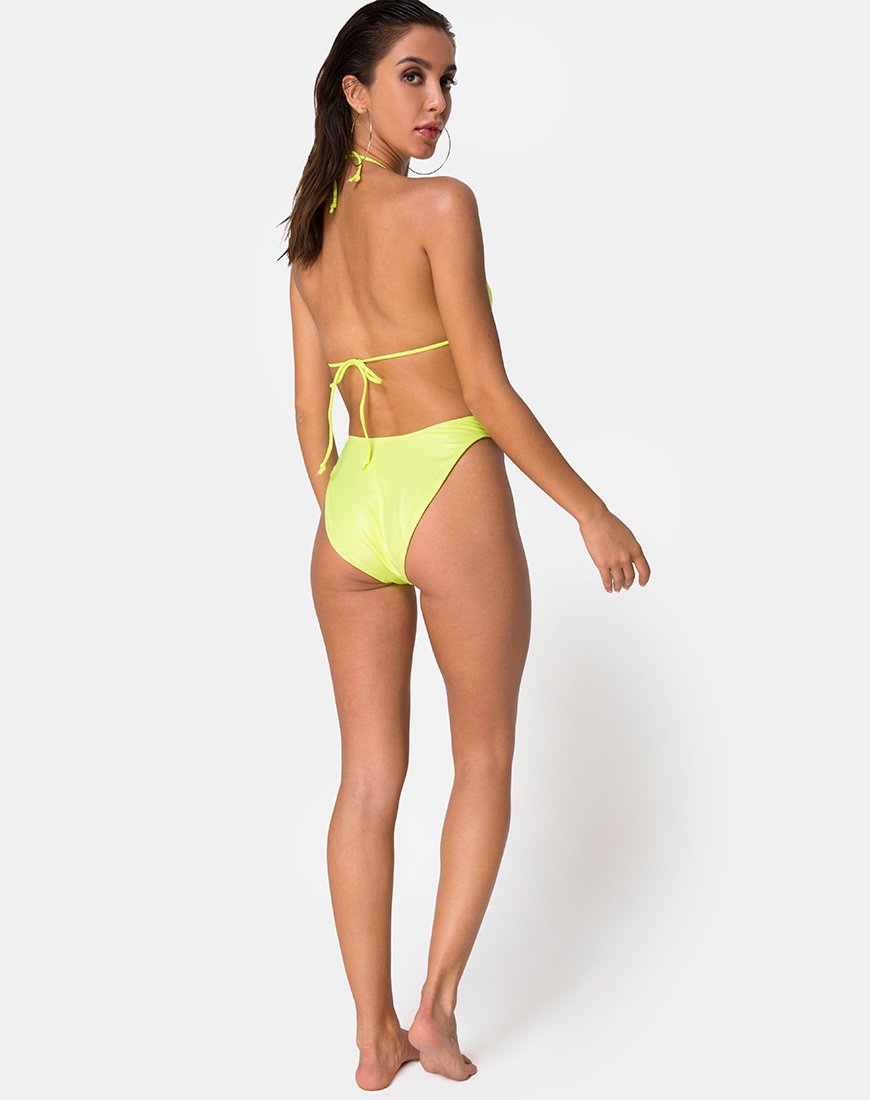 Image of Meeka Bikini Bottom in Coated Lime