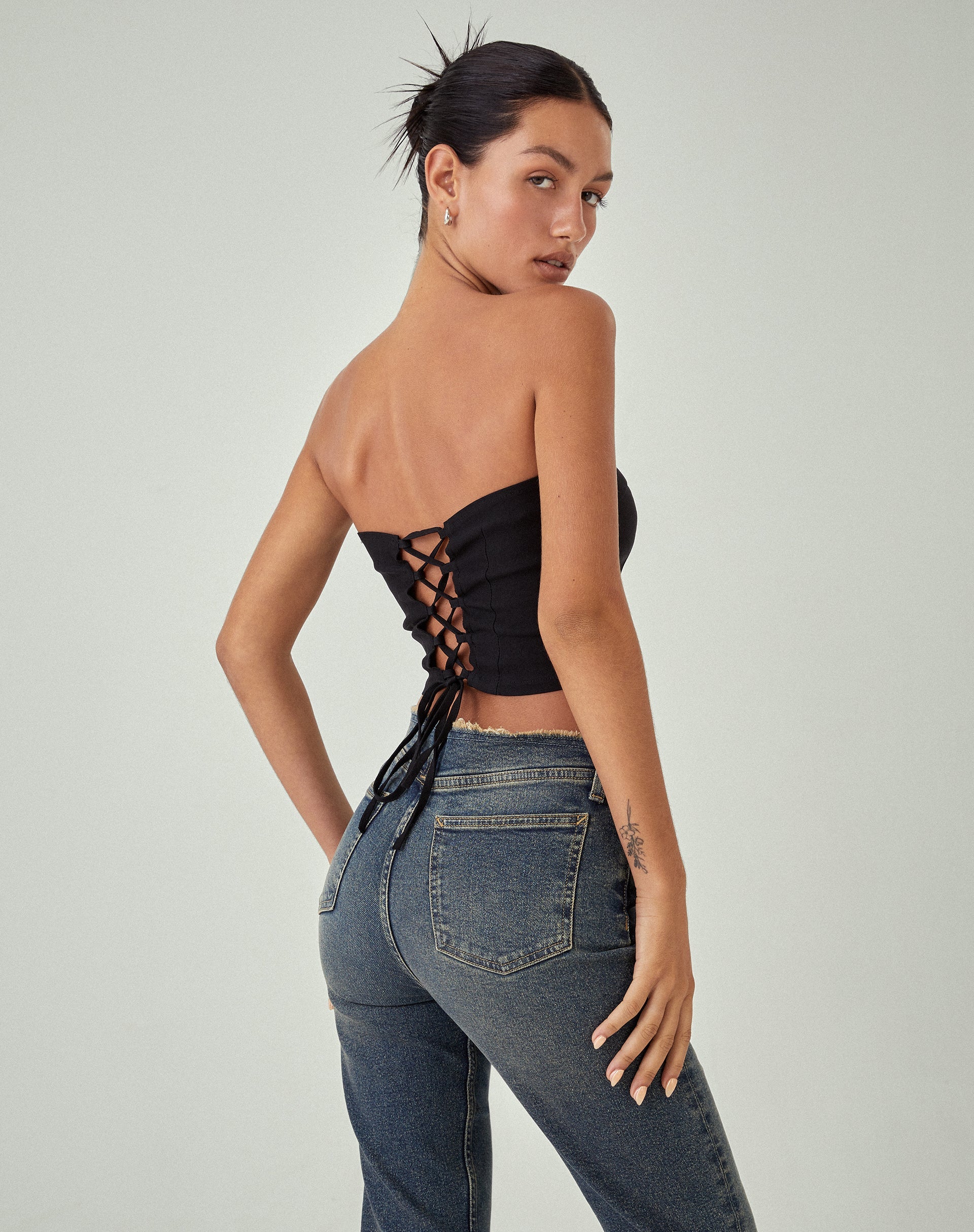 Image de MOTEL X JACQUIE Top bandeau Panilka en noir