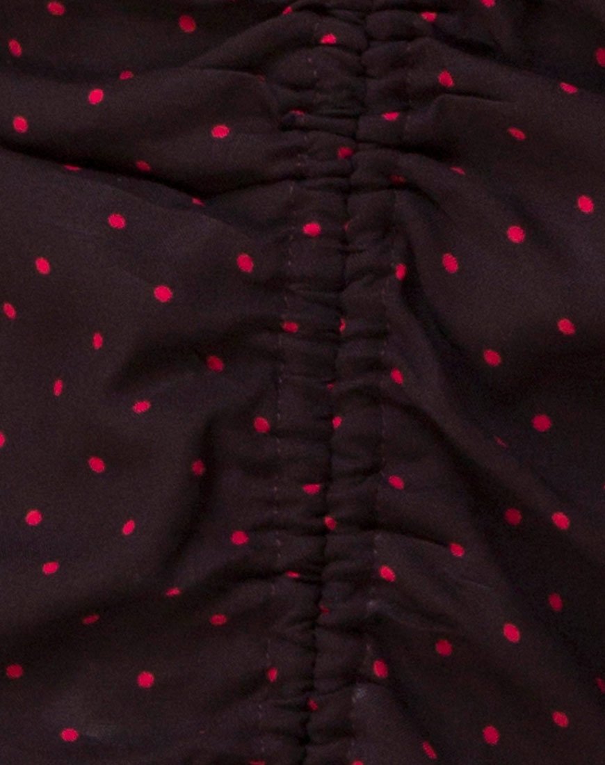 Image de la robe Panthus à pois cubains rouge