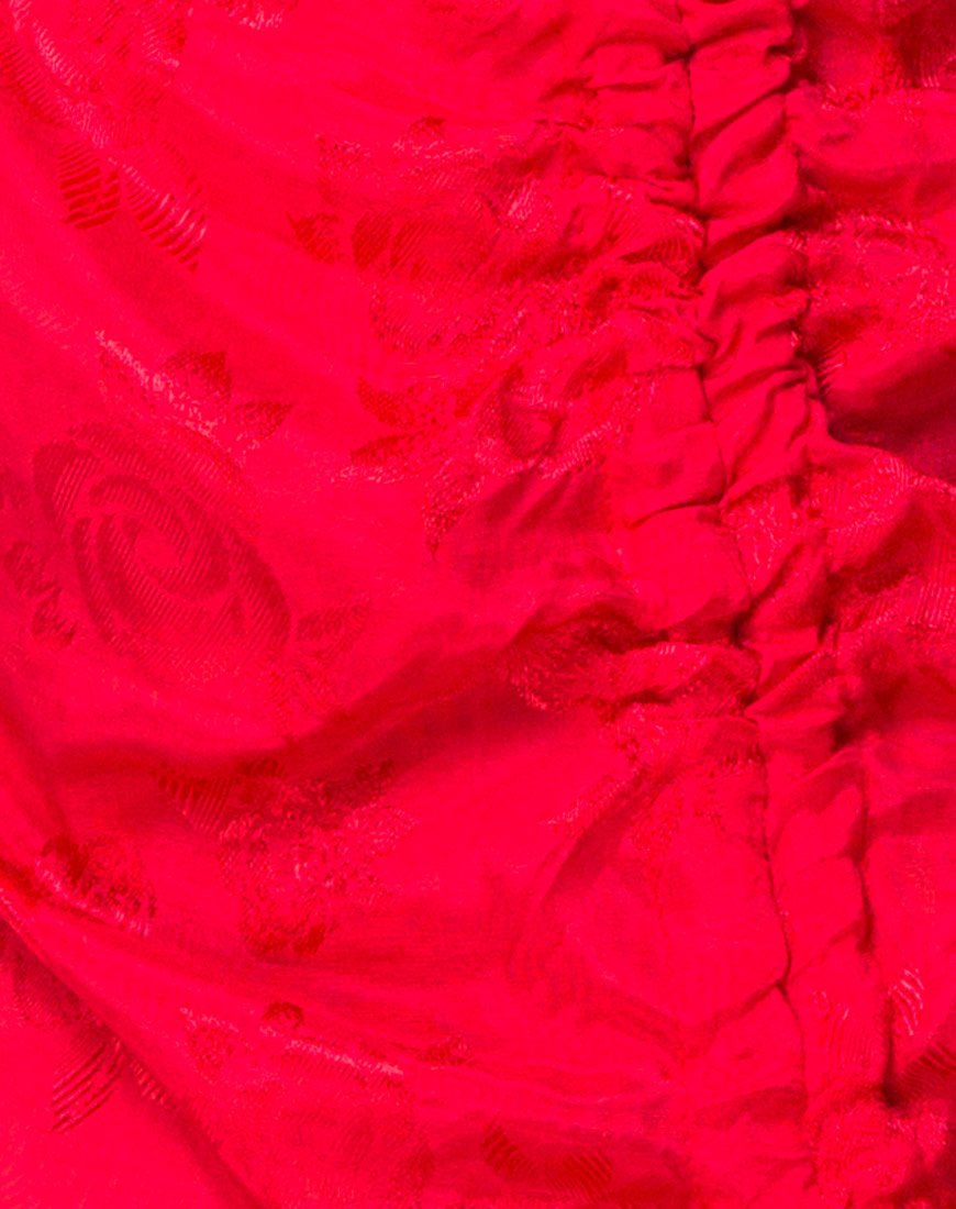 Image de la robe Panthus en satin rouge