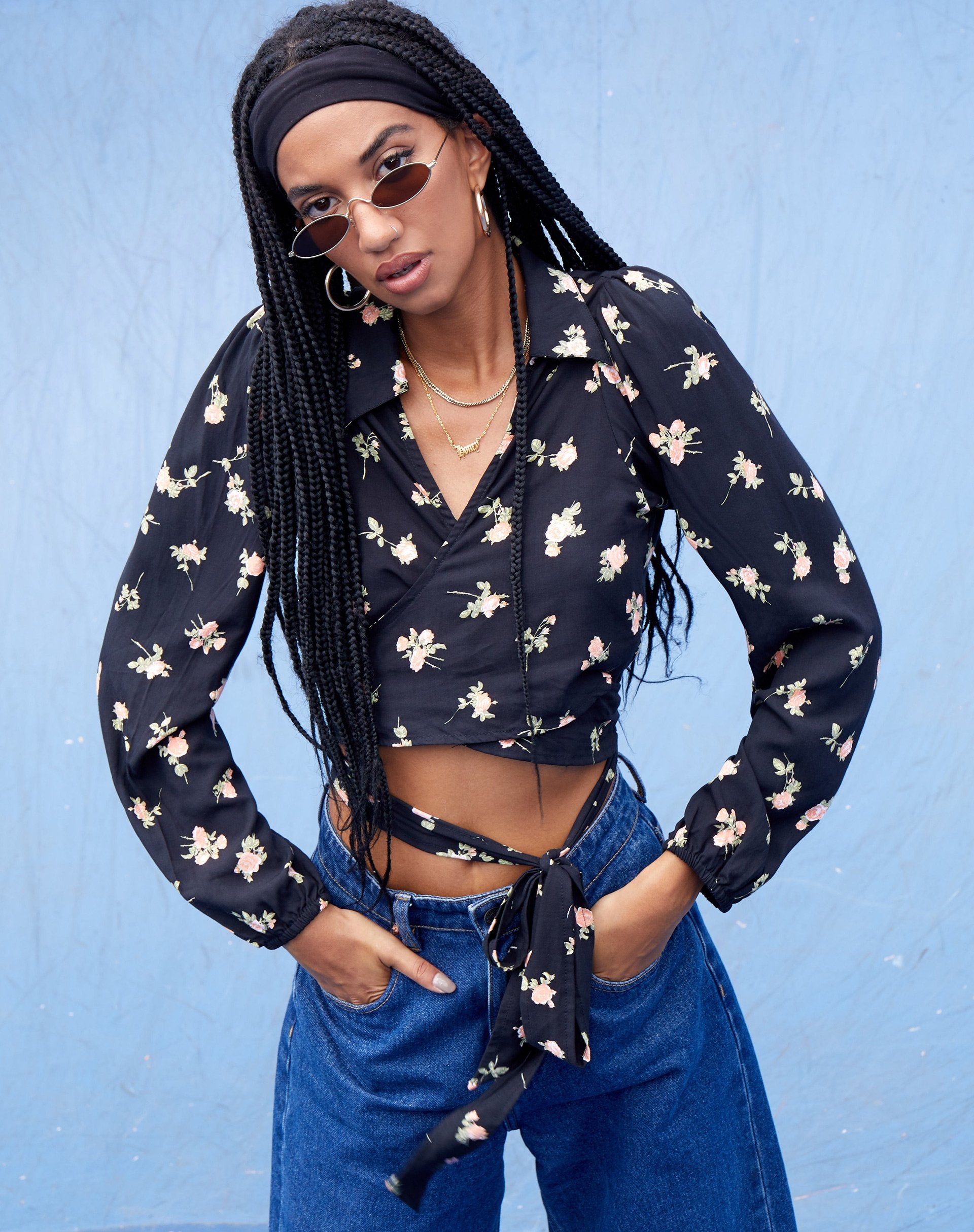 Image de Briza Crop Top in Rose Garden Black