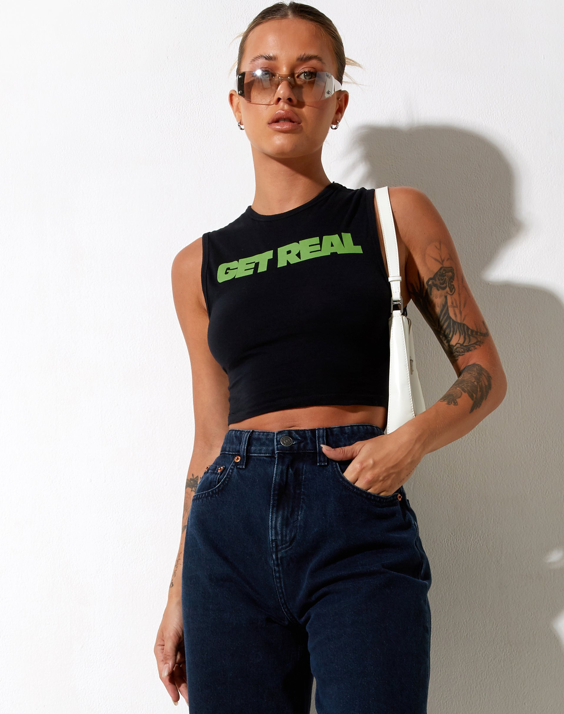 Image de Gimon Crop Top in Black Get Real