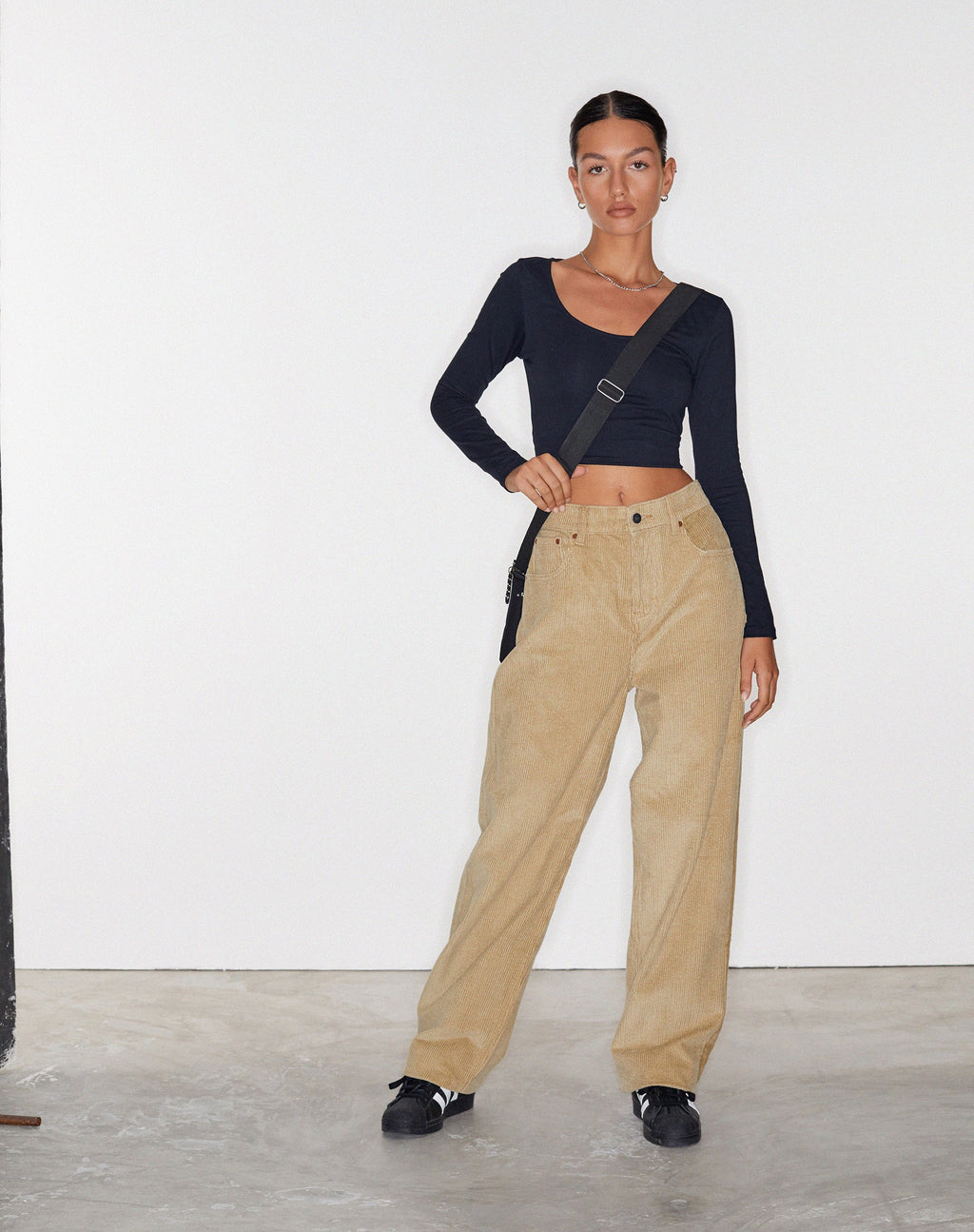 Jeans Parallel en Cord Sand