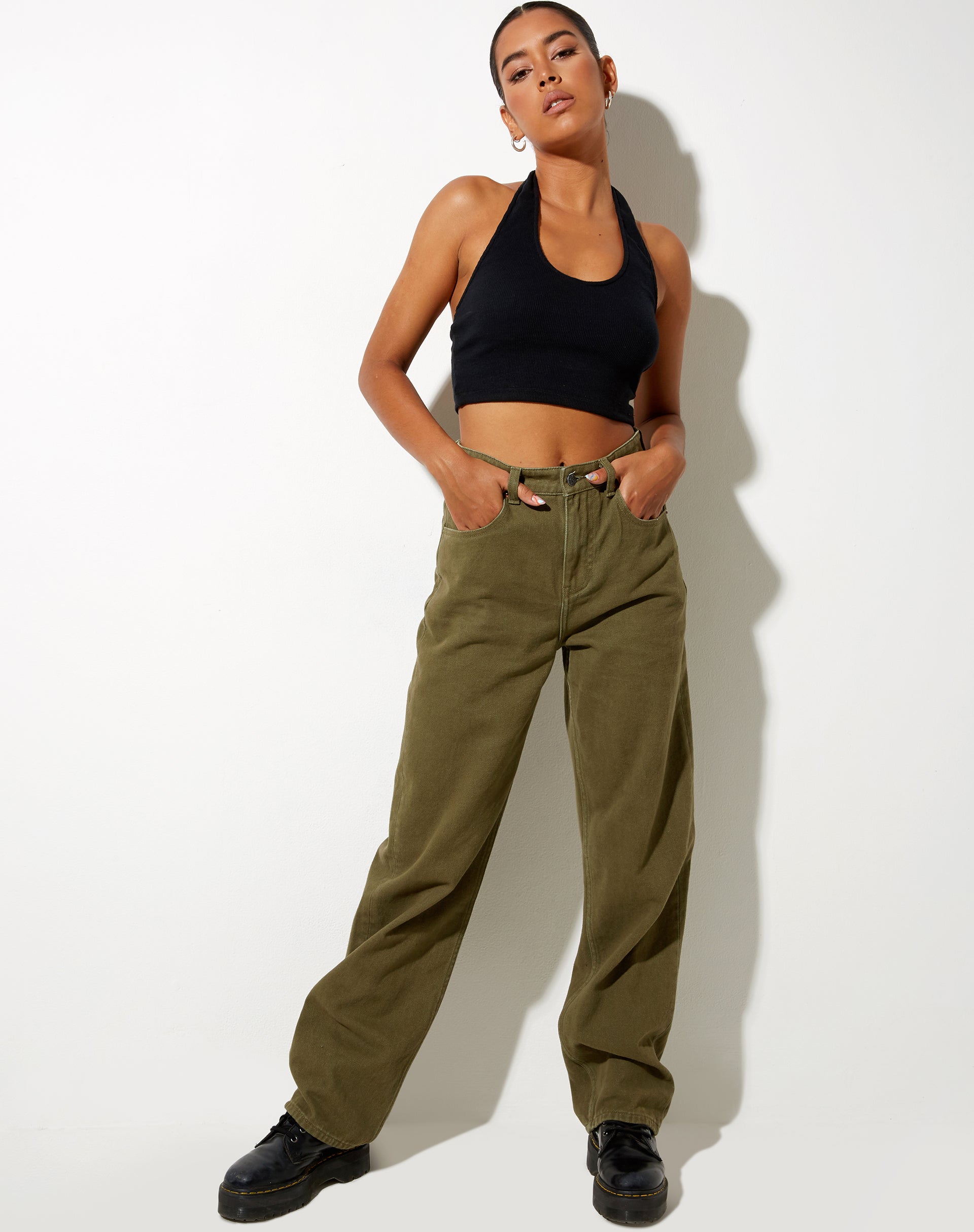Image de Parallel Jeans en kaki vert