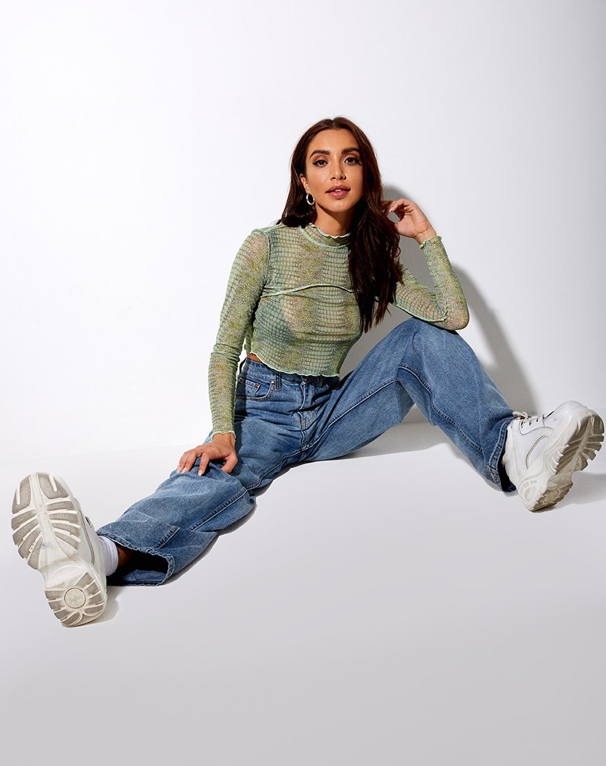 Image de Paria Top in Lime Croc