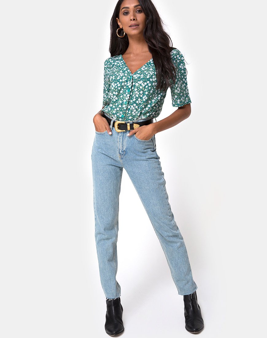 Image de Parki Top in Floral Field Green