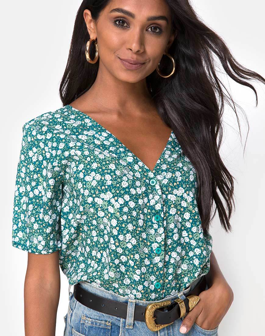 Image de Parki Top in Floral Field Green