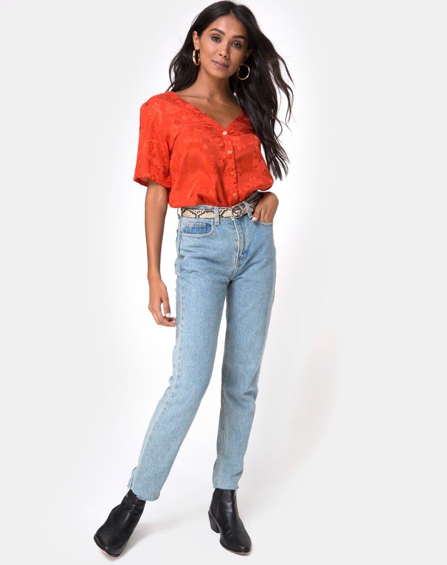 Image de Parki Top en satin rose rouille