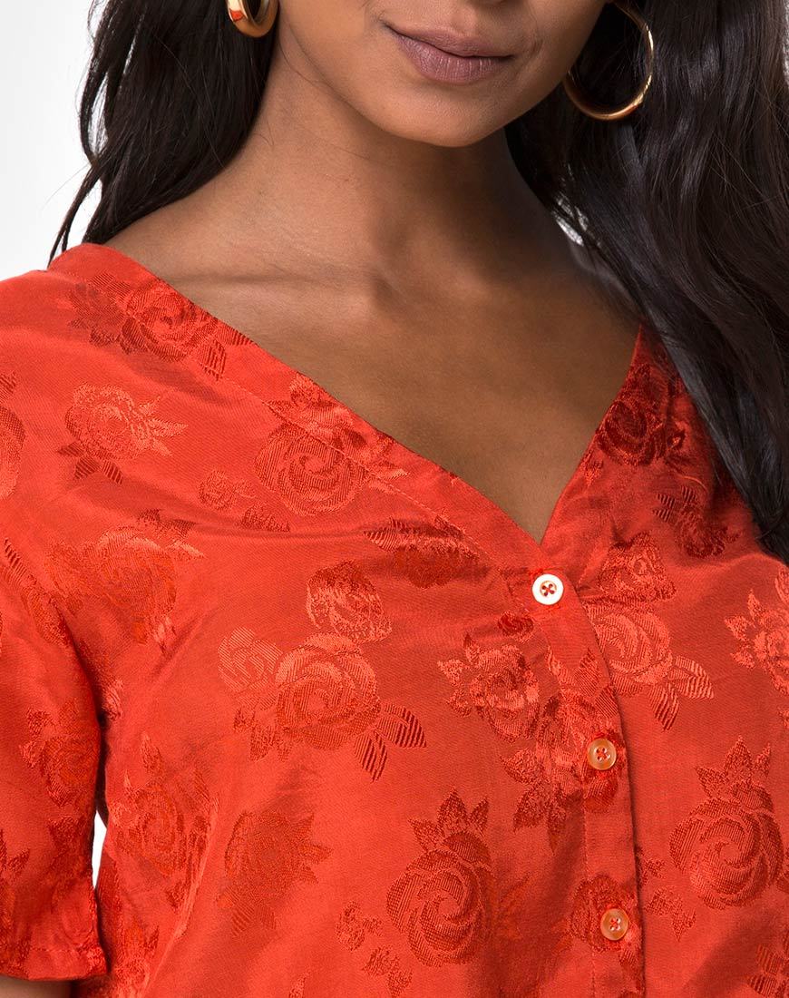 Image de Parki Top en satin rose rouille