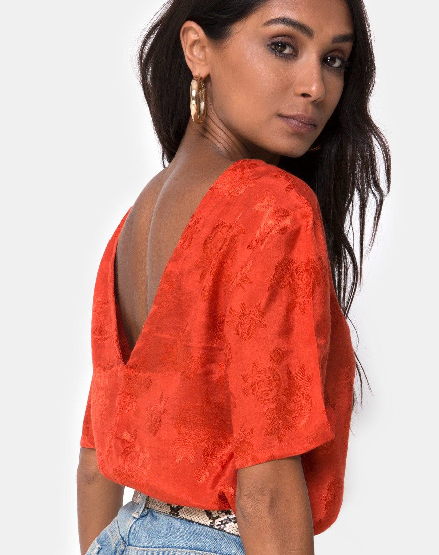 Image de Parki Top en satin rose rouille
