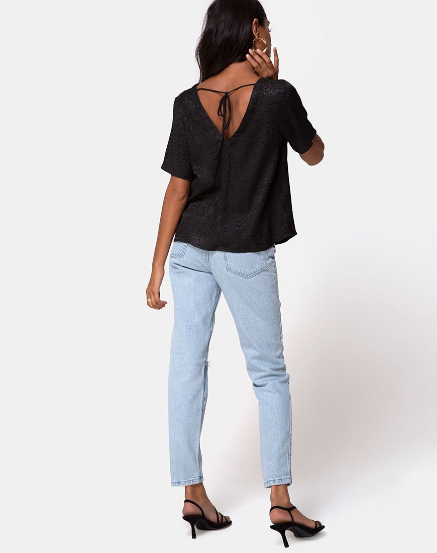Image de Parki Top In Satin Cheetah Black