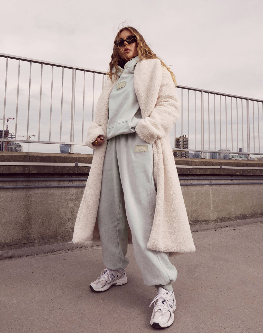 Manteau Terence en crème Borg