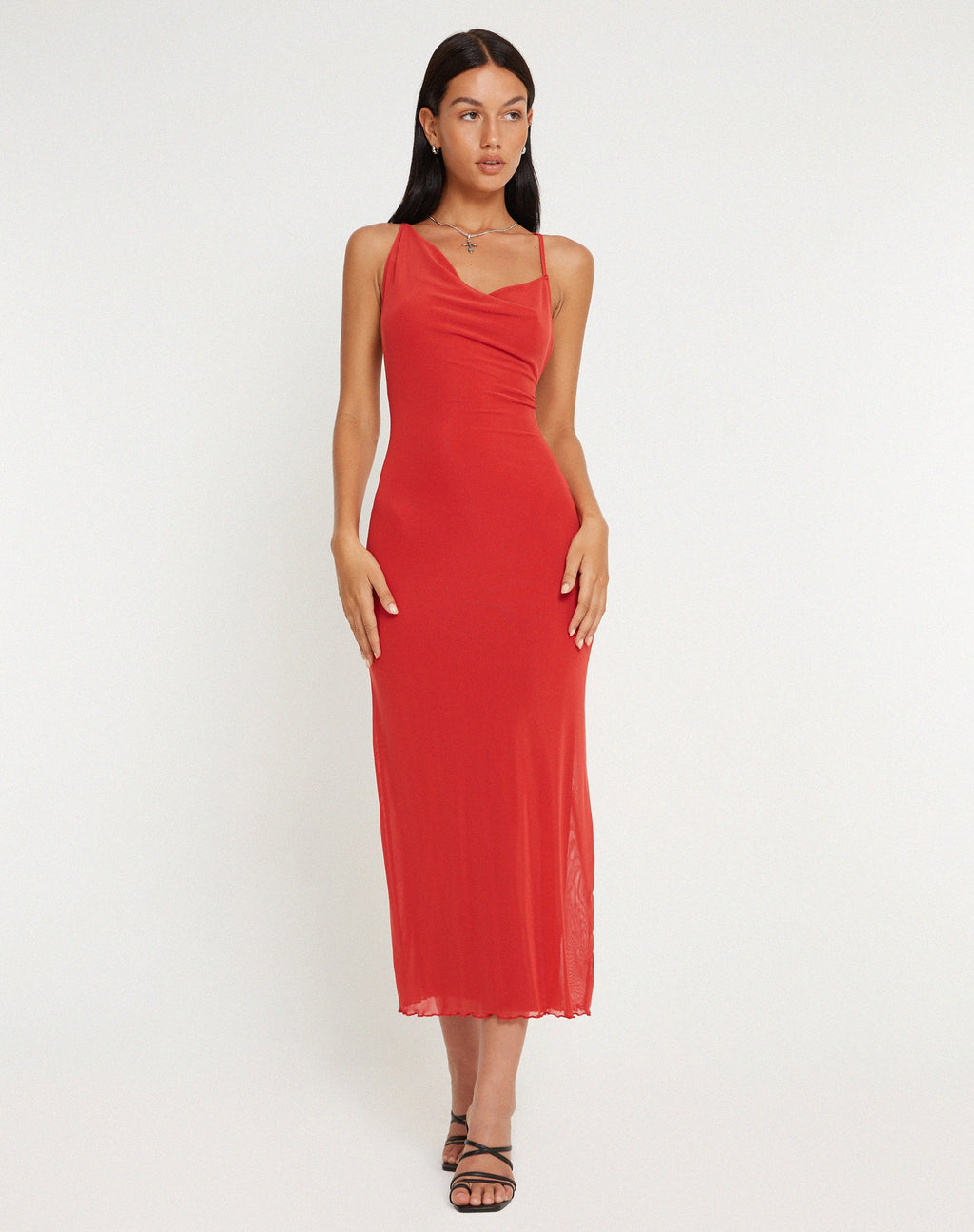 Robe longue Pavira en argile rouge