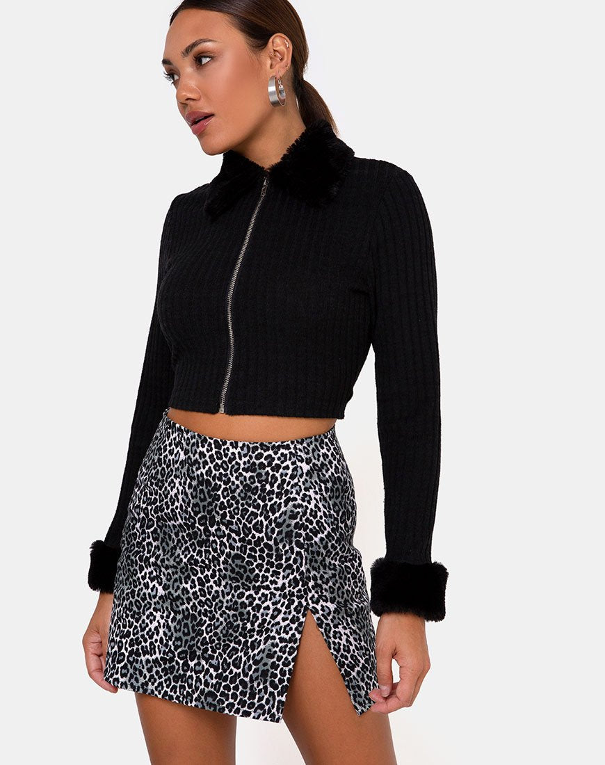 Jupe Pelmet en Rar Leopard Grey