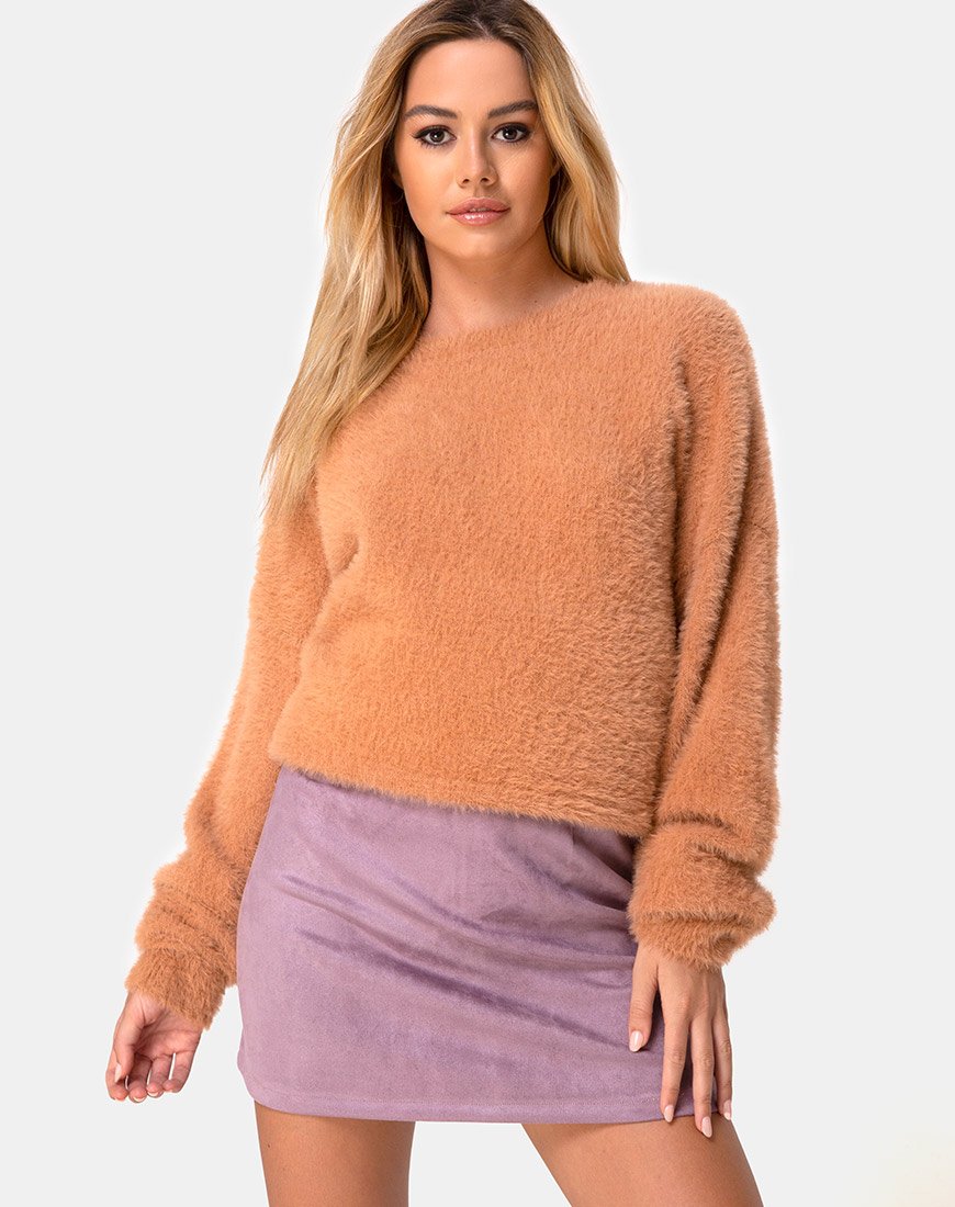 Image de la jupe Pelmo en daim violet