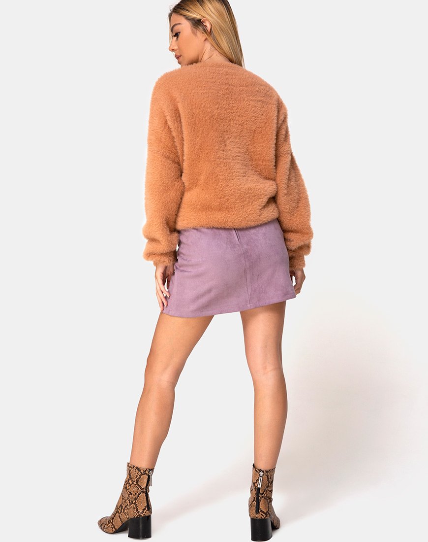 Image de la jupe Pelmo en daim violet