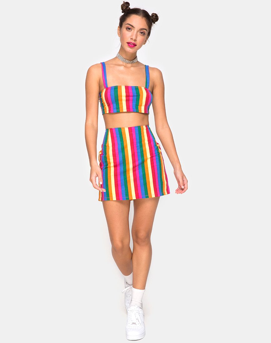Image de Monira Crop Top in Good Times Stripe X Princess Polly