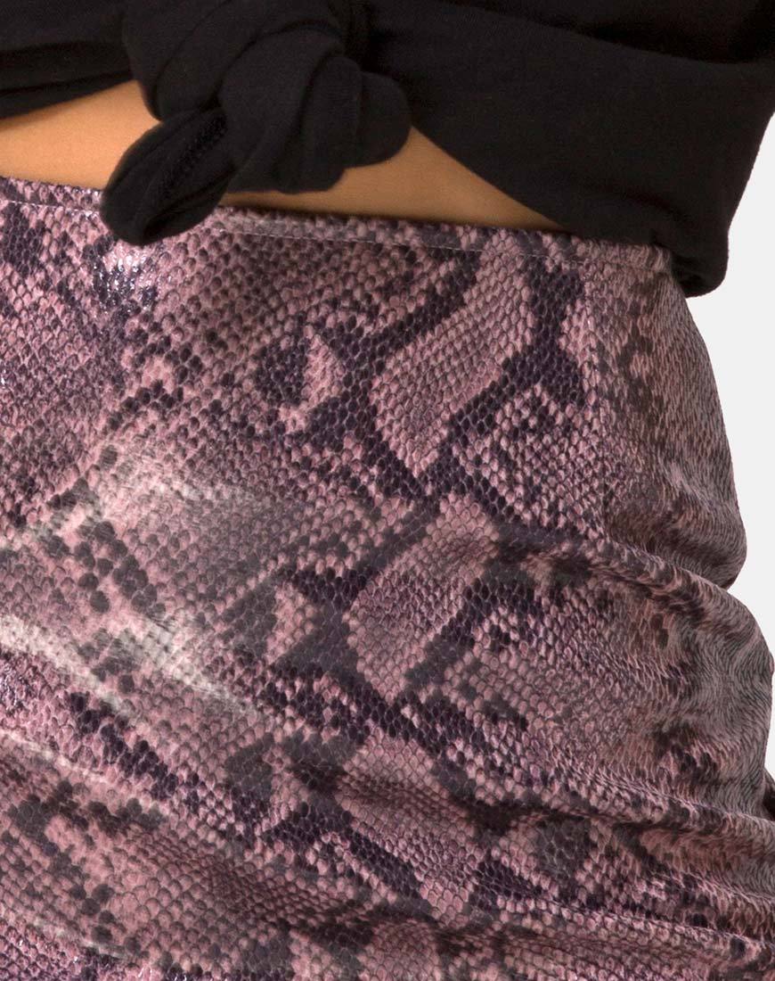 Image de la mini-jupe Pelmo en serpent mauve
