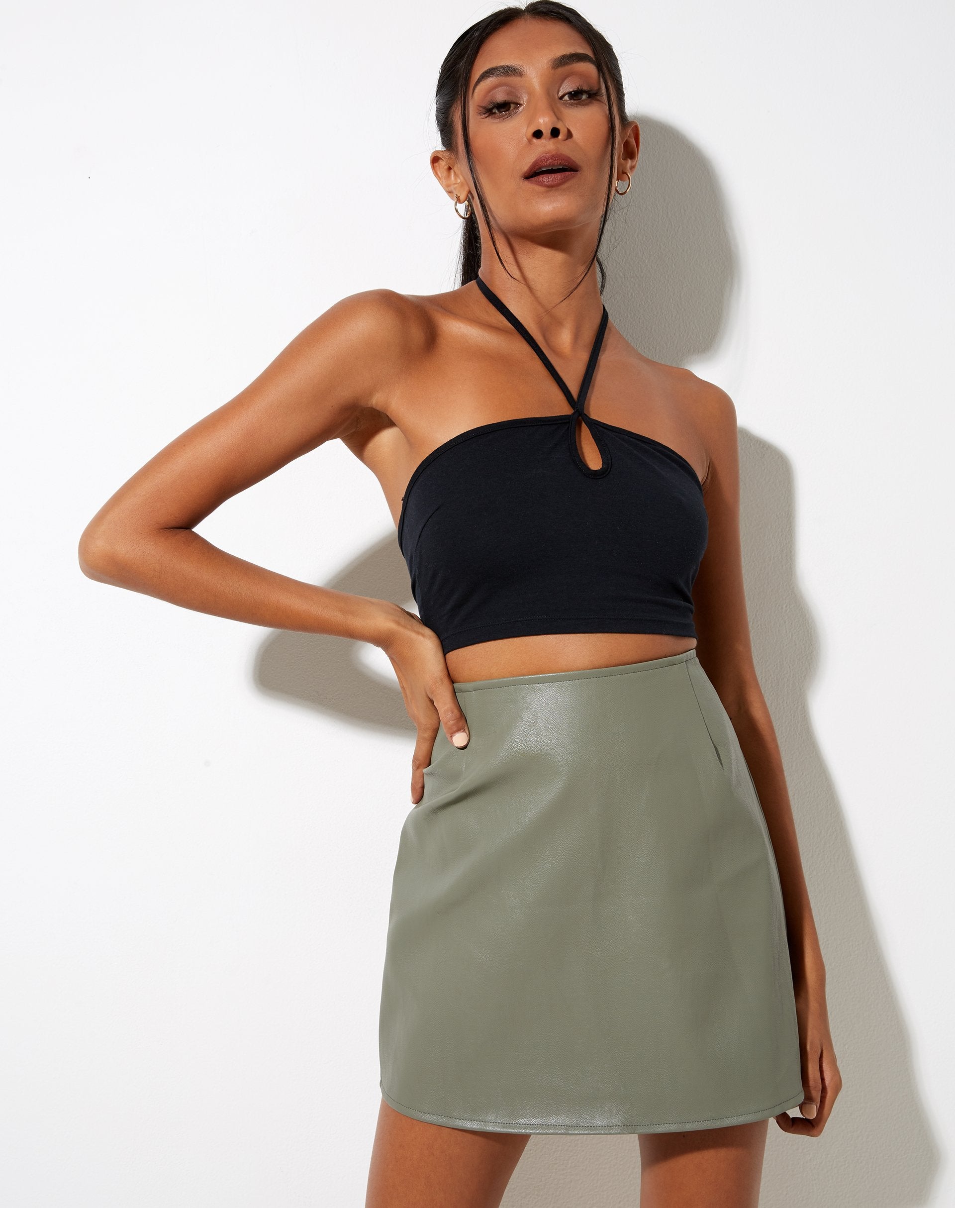 Image de la mini-jupe Pelmo en Pu Green
