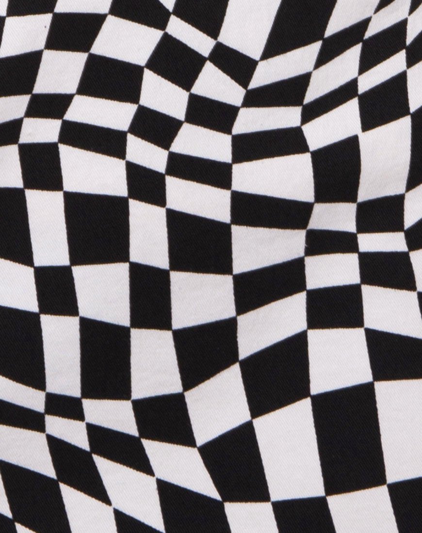 Image de la mini-jupe Pelmo à drapeau carré noir et blanc