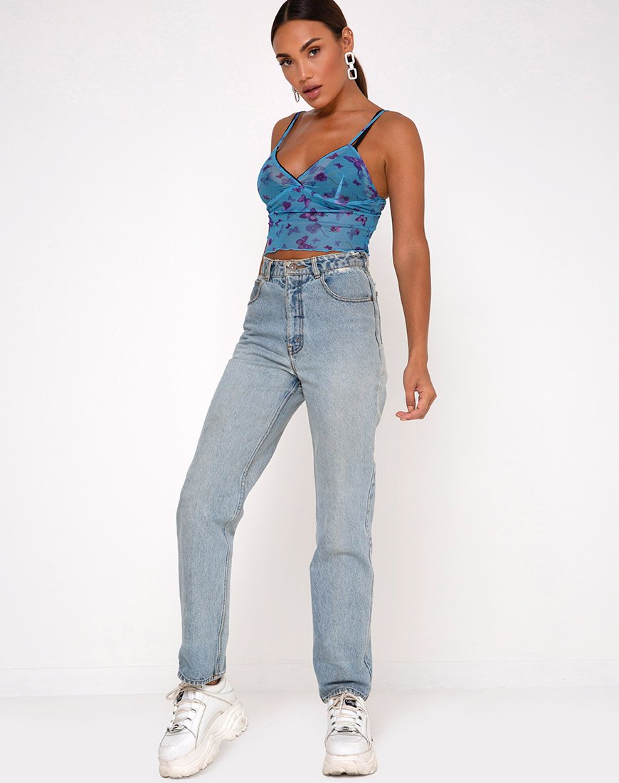 Image de Penika Cami Top in Mesh Butterfly Azure