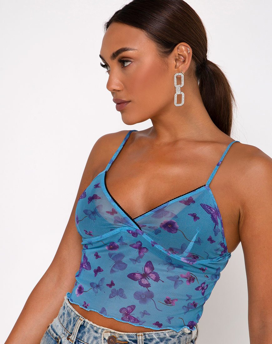 Image de Penika Cami Top in Mesh Butterfly Azure