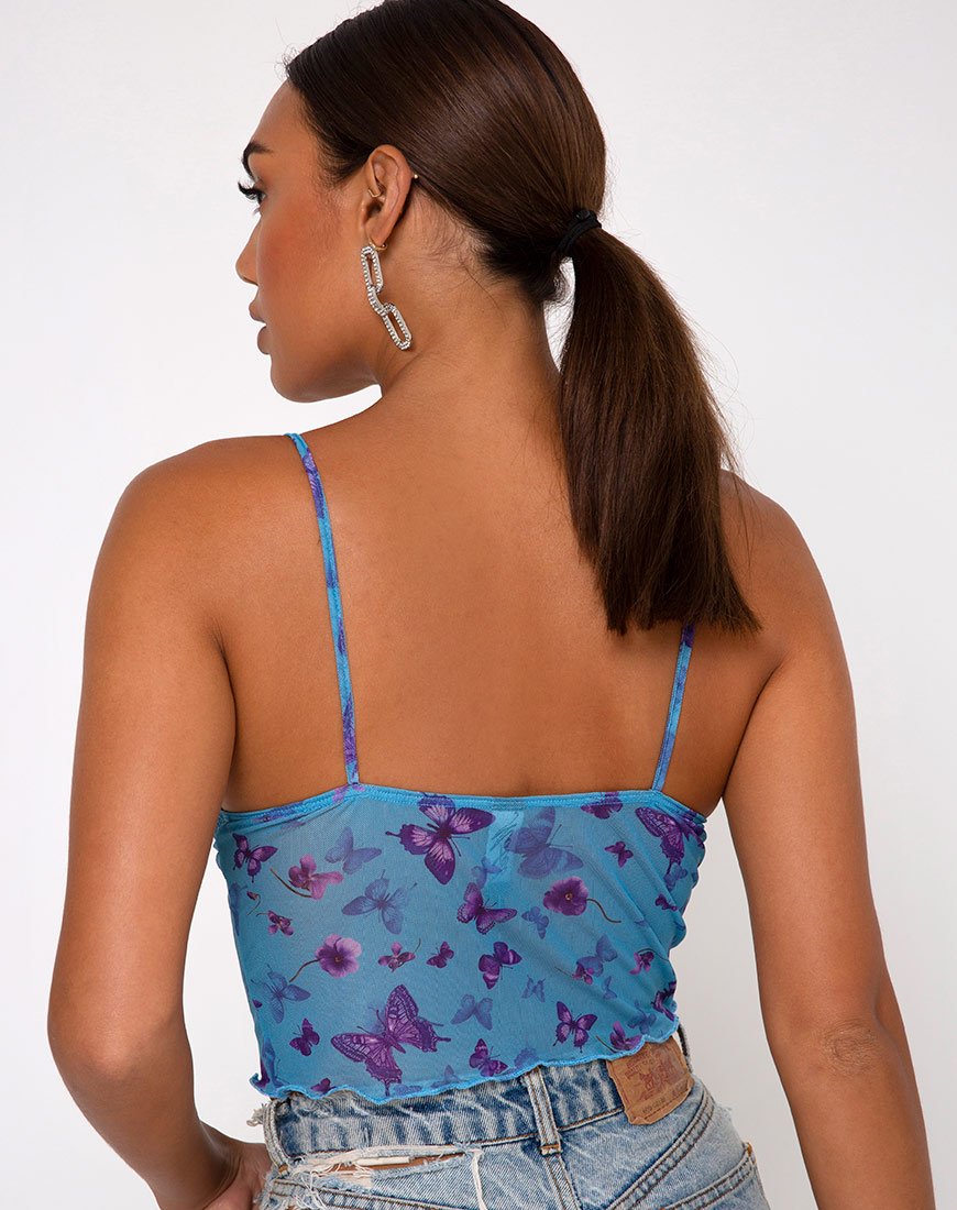 Image de Penika Cami Top in Mesh Butterfly Azure