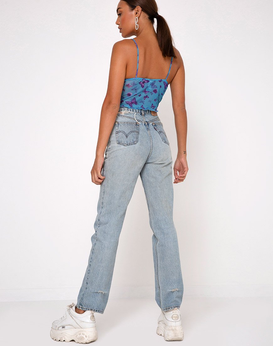 Image de Penika Cami Top in Mesh Butterfly Azure