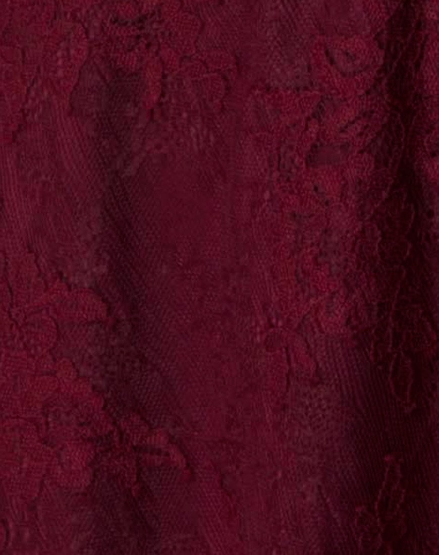Image of Penley Skater Dress in Femme Lace Maroon