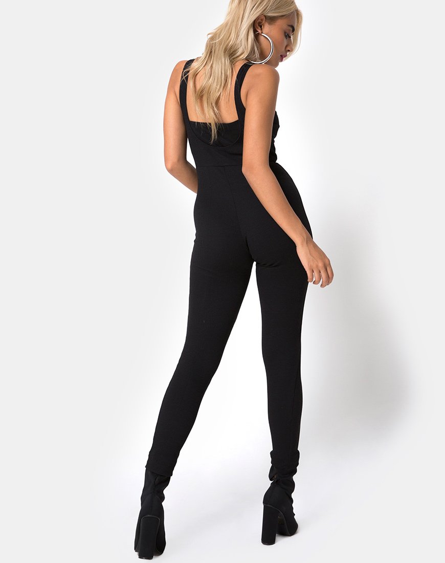 Image de Penold Unitard en noir avec crochet argenté