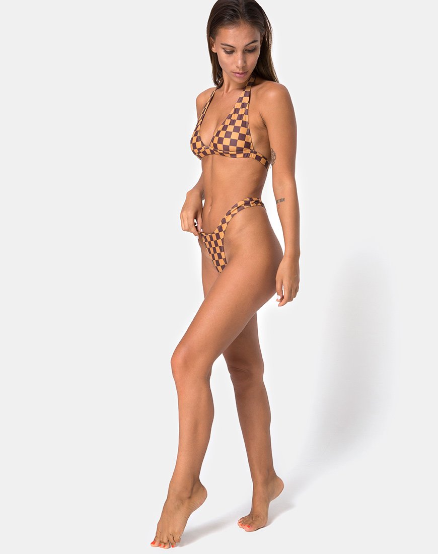 Image de Pesme Bikini Top in Mocha Checker