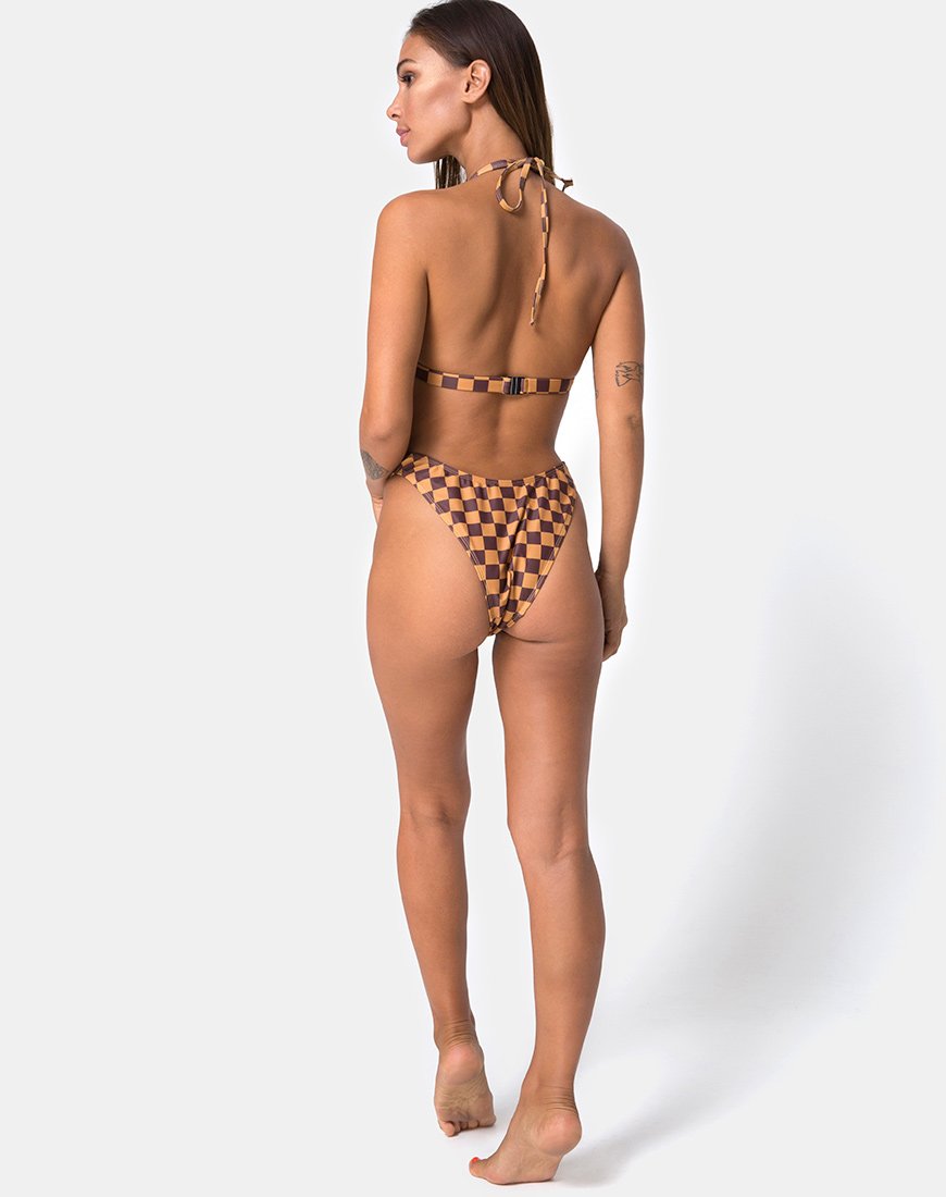 Image de Pesme Bikini Top in Mocha Checker