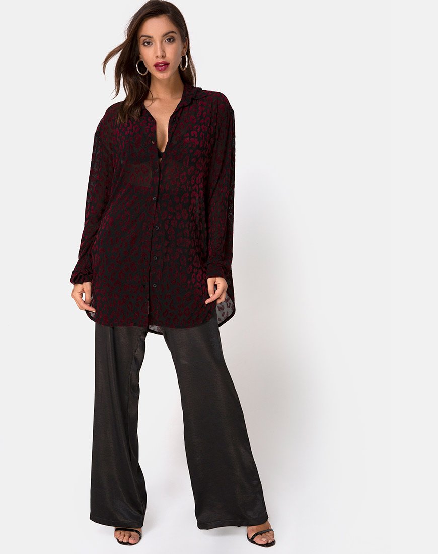 Image de Phobe Shirt in Red Leopard Flock Net