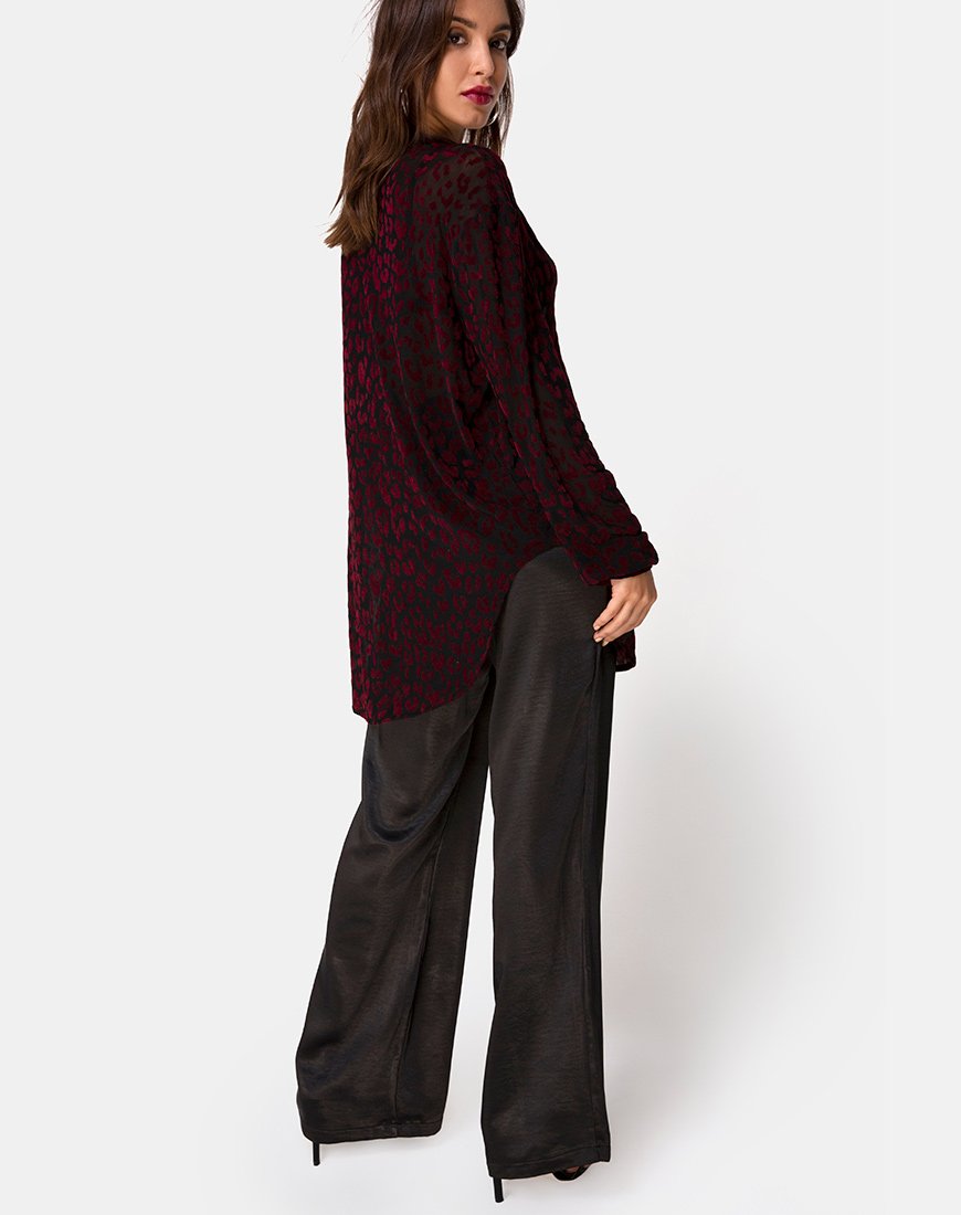 Image de Phobe Shirt in Red Leopard Flock Net