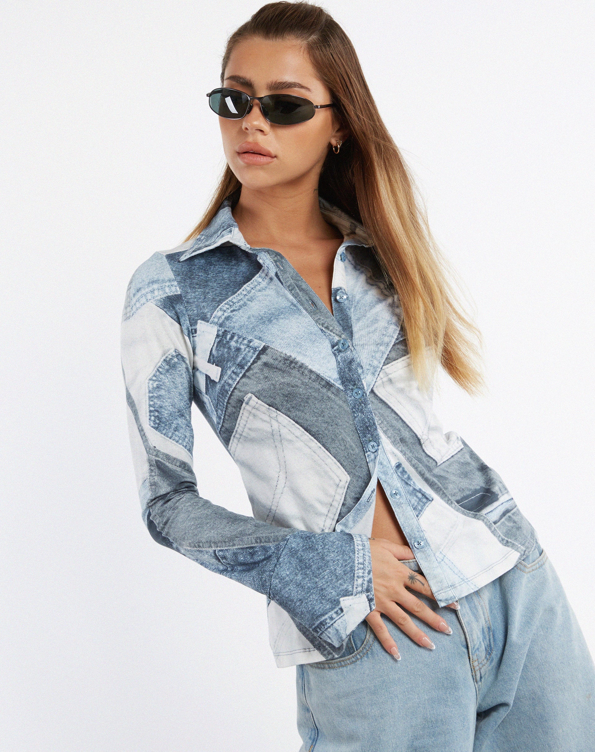 image de MOTEL X JACQUIE Phole Top in Denim Pocket