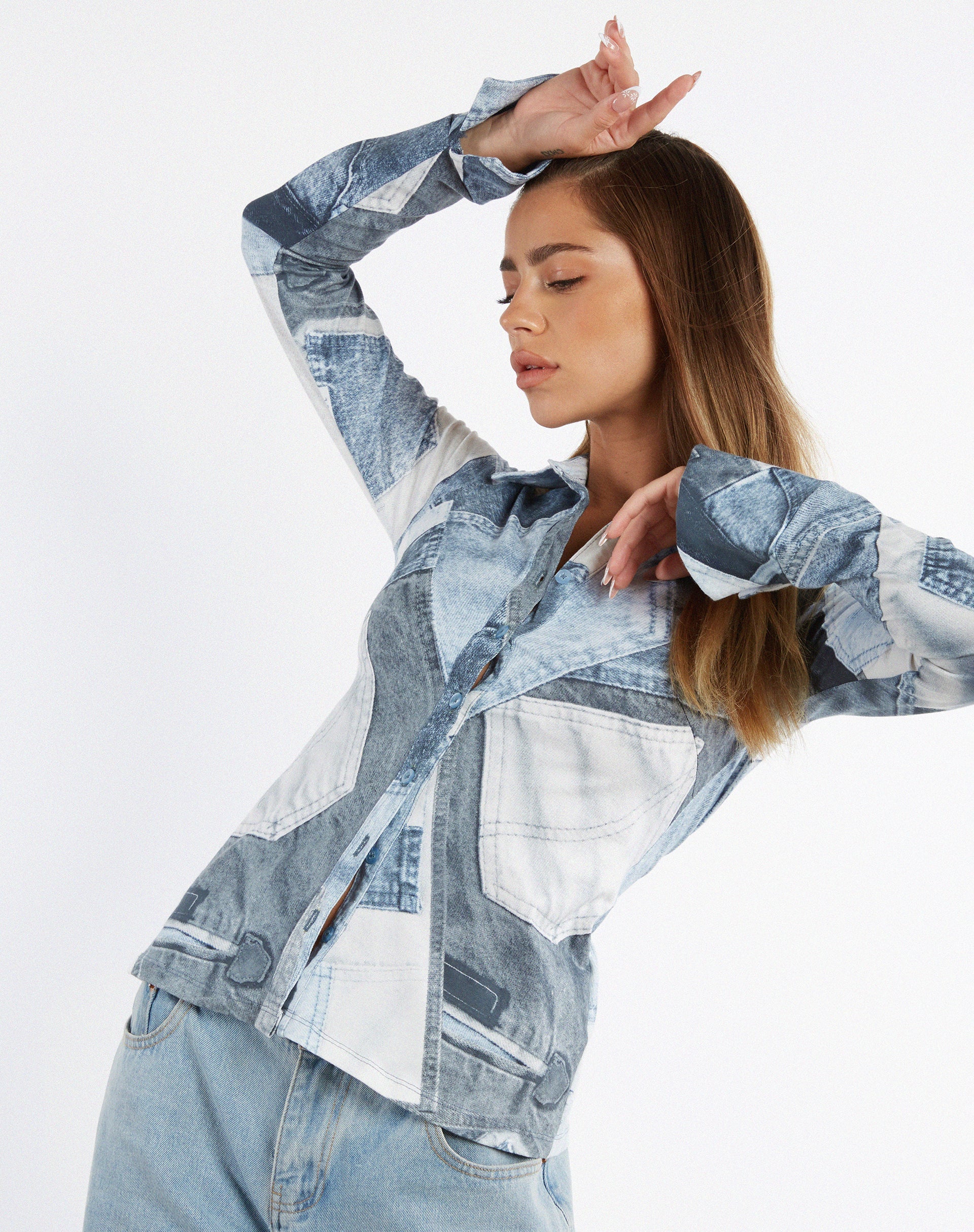 image de MOTEL X JACQUIE Phole Top in Denim Pocket