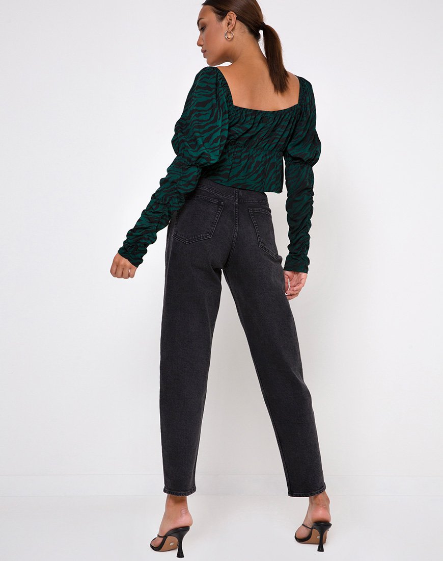 Image de Piery Top in 90s Zebra Forest Green