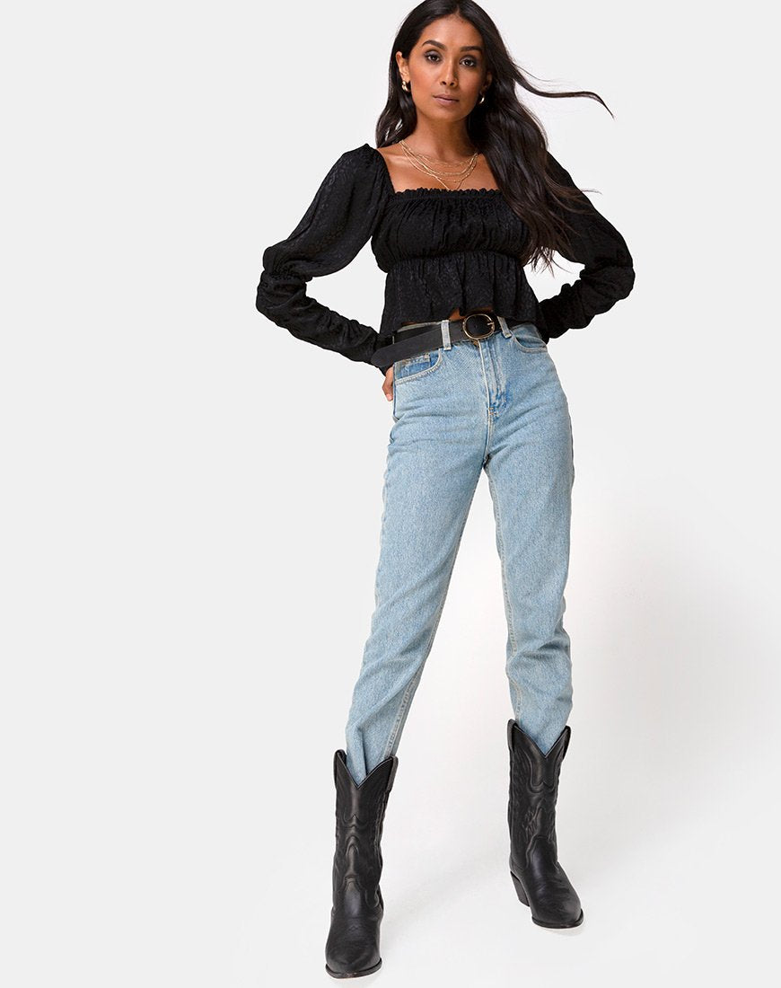 Image de Piery Top en satin Cheetah Black