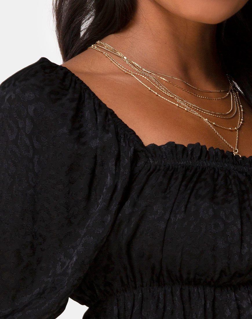 Image de Piery Top en satin Cheetah Black