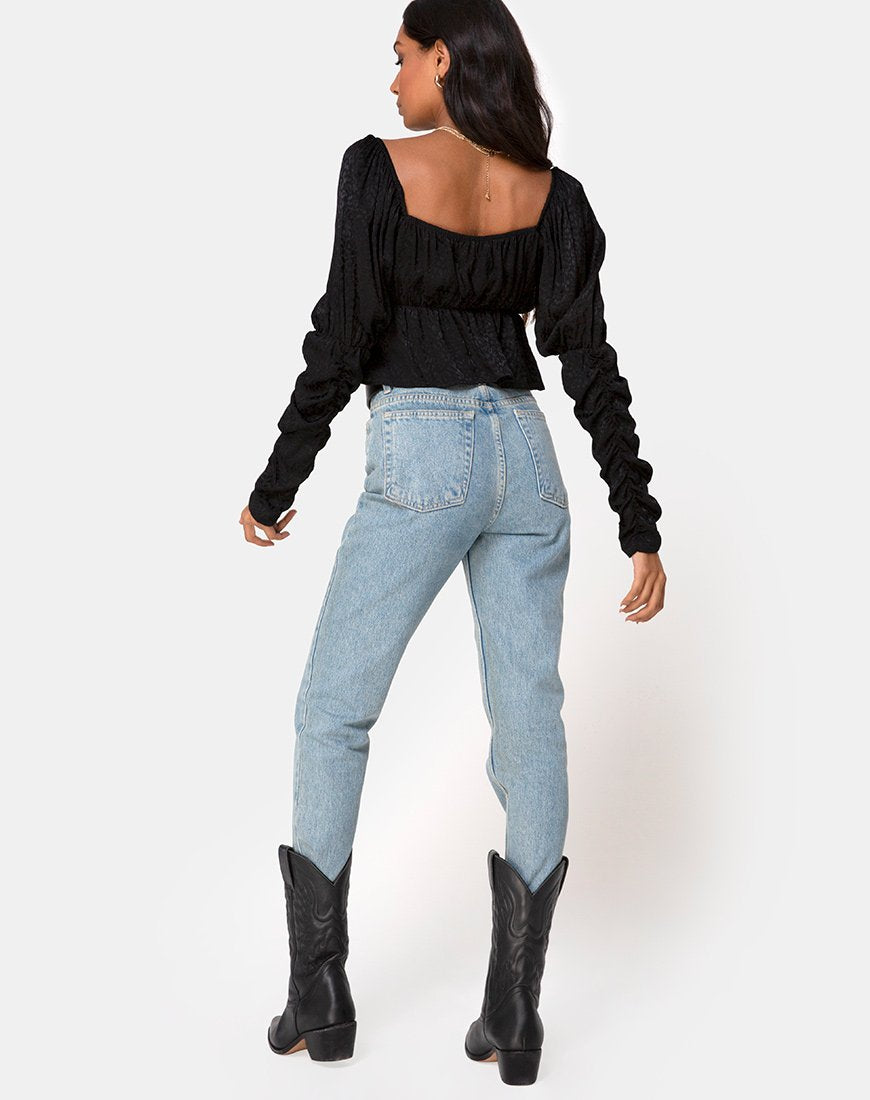 Image de Piery Top en satin Cheetah Black
