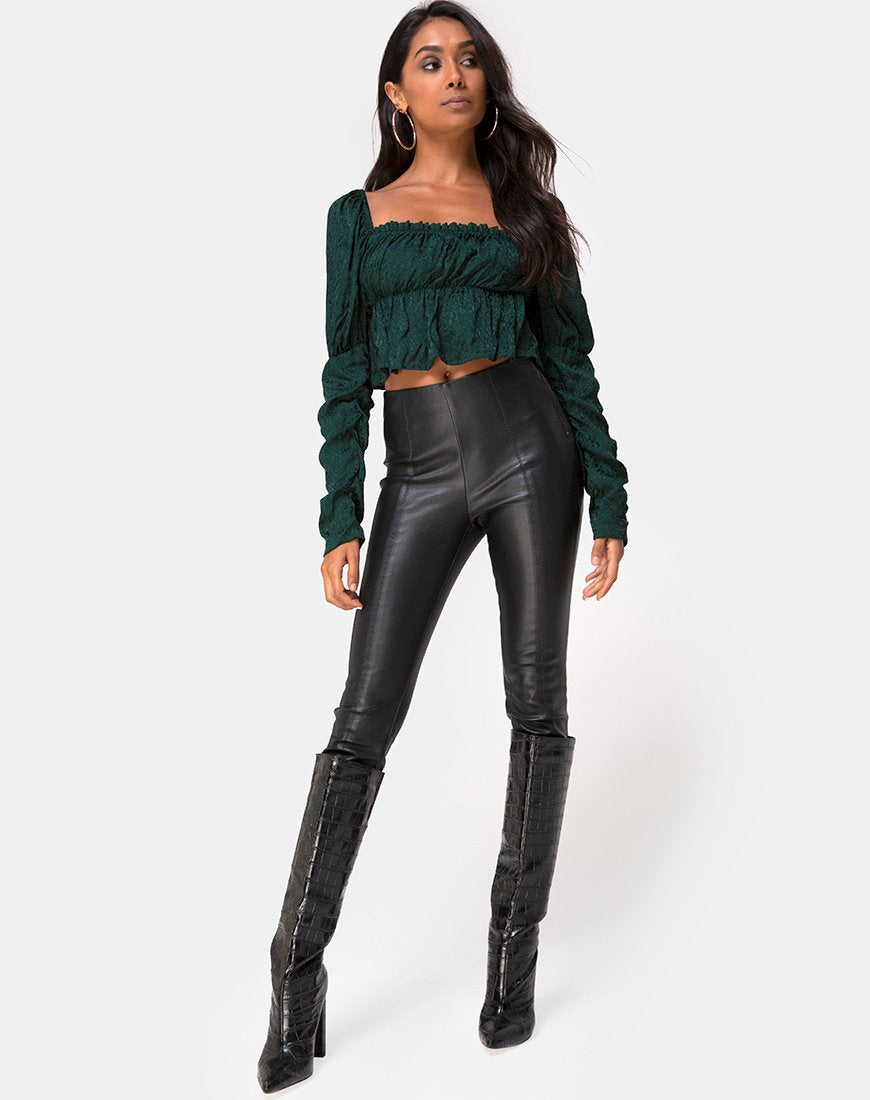 Image de Piery Top in Satin Cheetah Forest Green