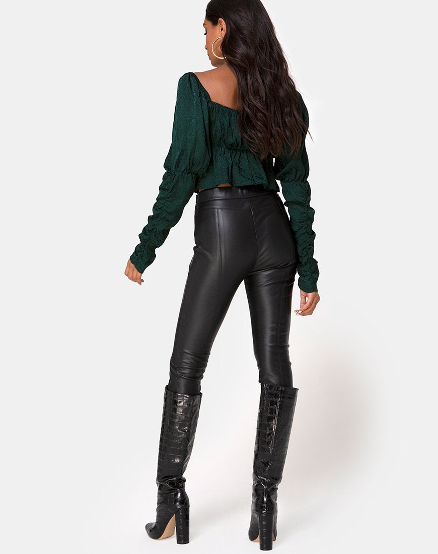 Image de Piery Top in Satin Cheetah Forest Green