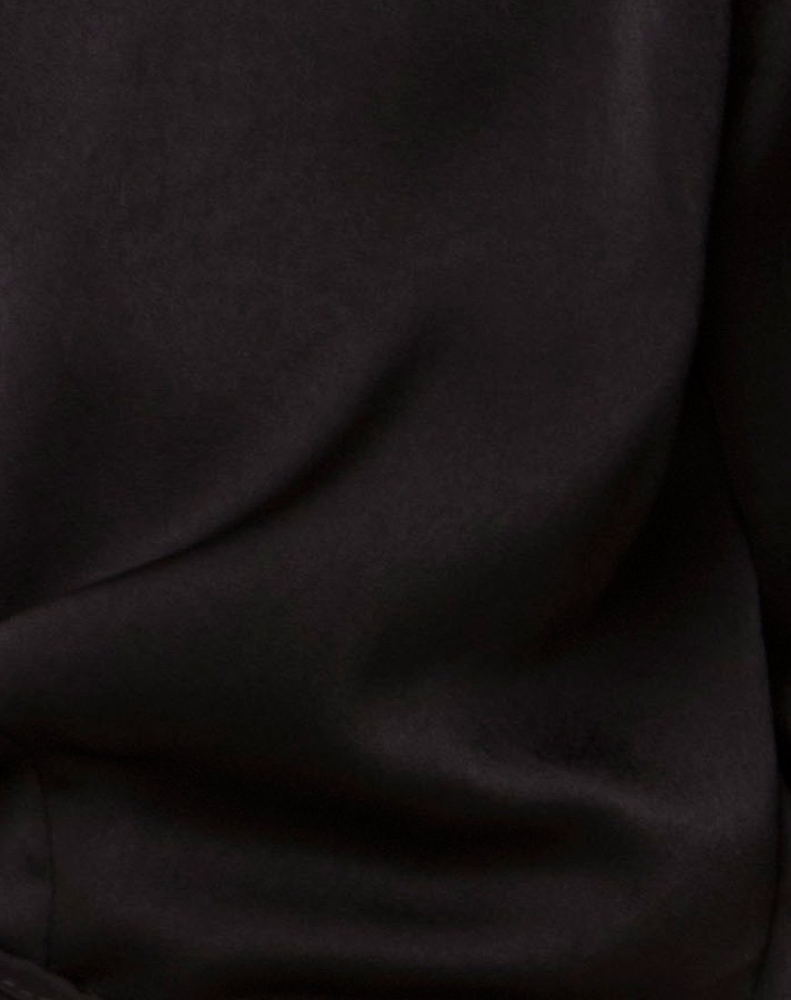 Image de la blouse Pilar en satin noir