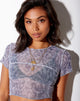 Image de Pindy Crop Top in Liquid Leopard Grey