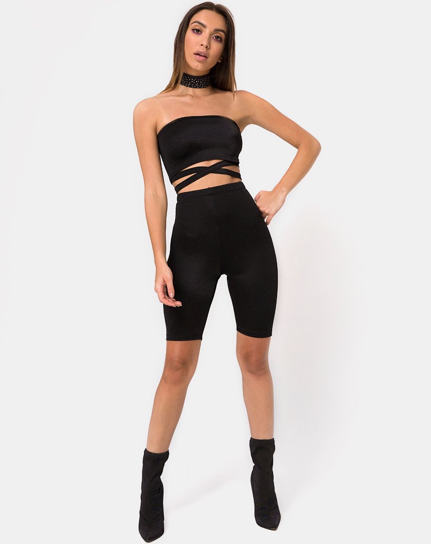 Image de Dorian Criss Cross Tube Top in Black