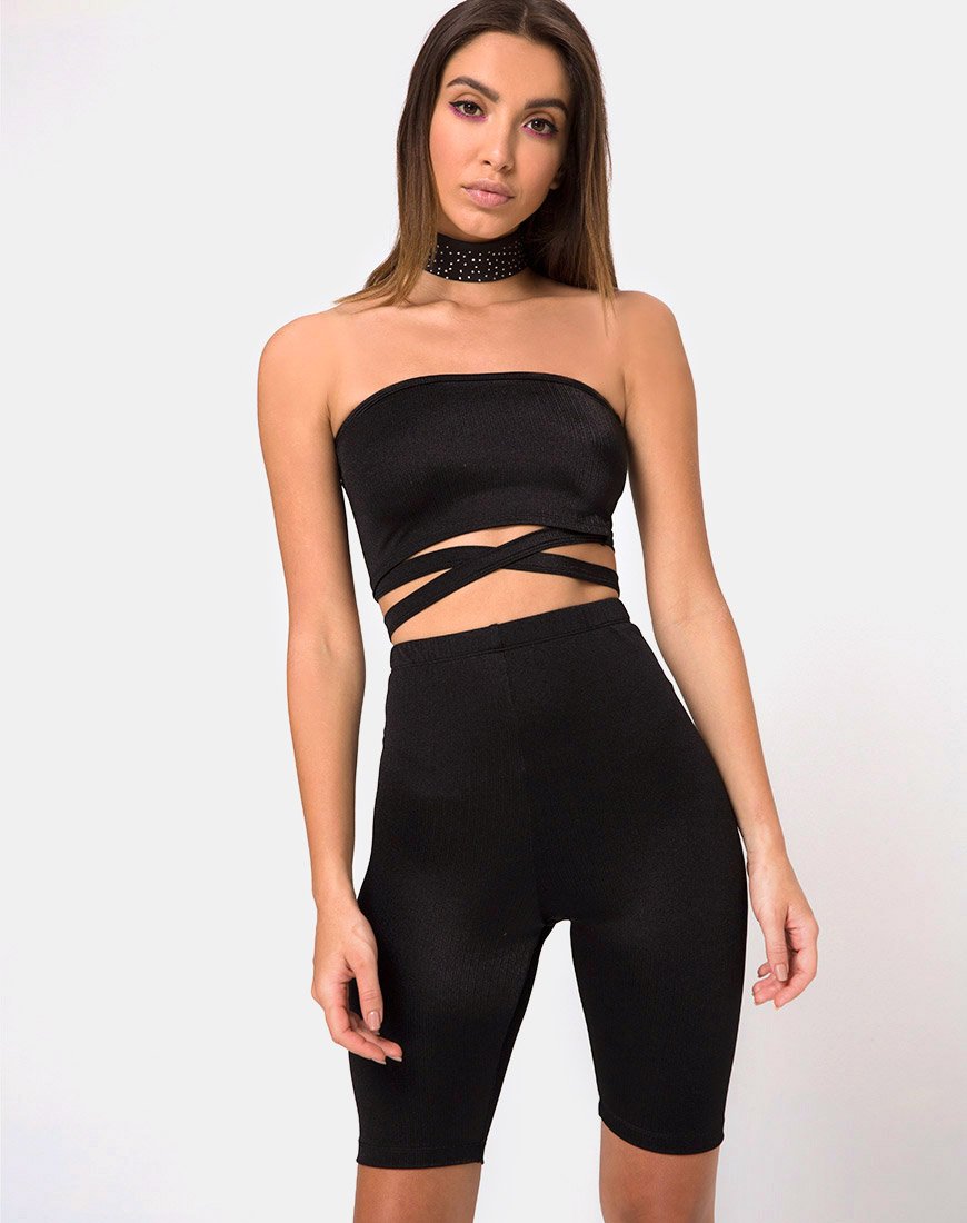 Short taille haute Pinella en noir