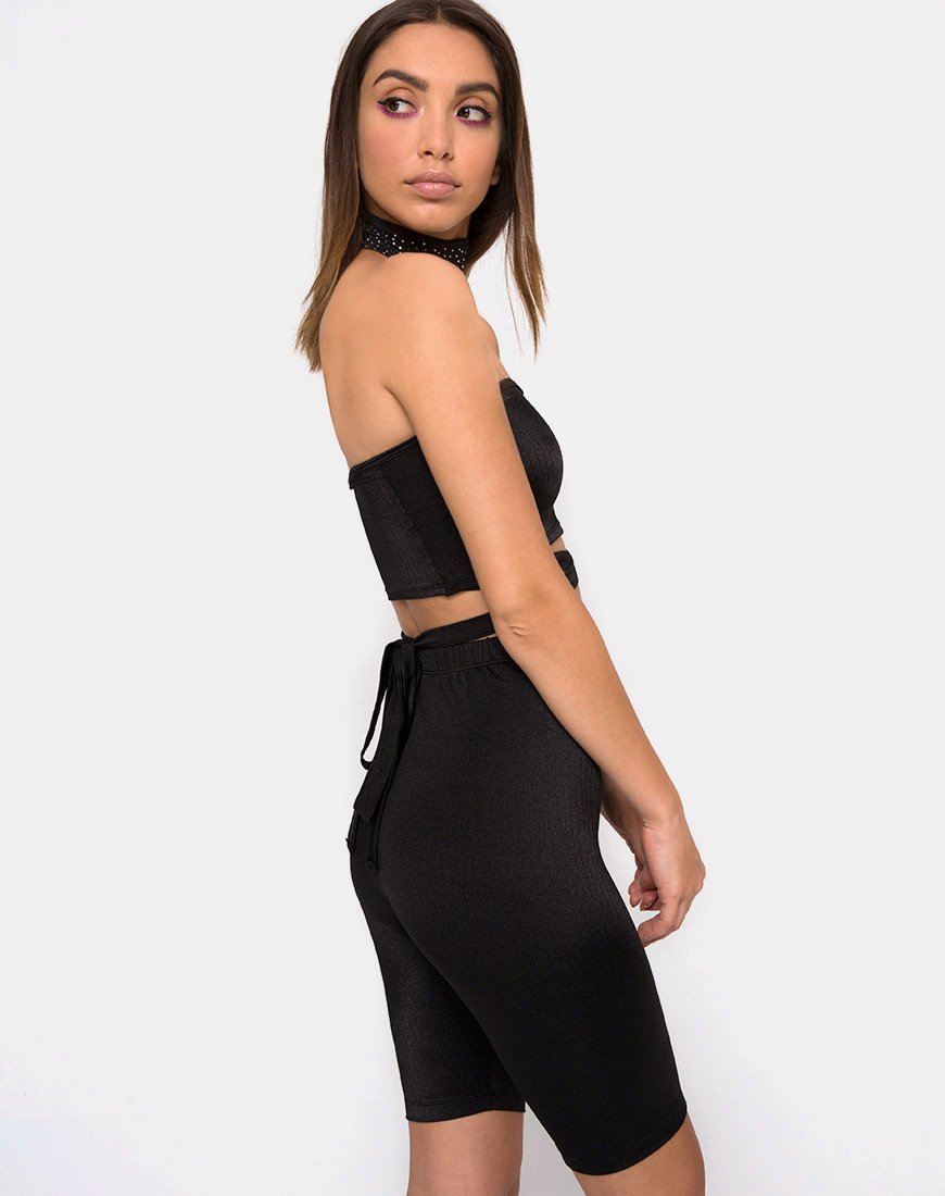 Short taille haute Pinella en noir