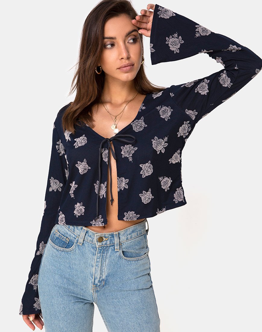 Image de Top en piqué en Rose Flock Black Mesh